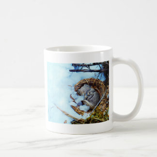 Little mouse sleeping in the snow coffee mug