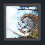 Little mouse sleeping in the snow gift box<br><div class="desc">Little mouse in the snow Photo by Sandy Closs. Mouse,  mice,  pet ,  wildlife ,  "winter animal", animals,  winter,  "Christmas mouse""Christmas mice""mouse lover""mice lover""mice lovers"</div>