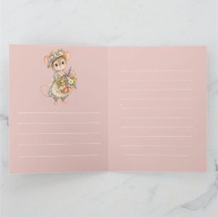 Little Mouse Wildflower Basket Thank You Card