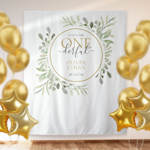 Little Mr ONEderful First Birthday Photo Backdrop Tapestry