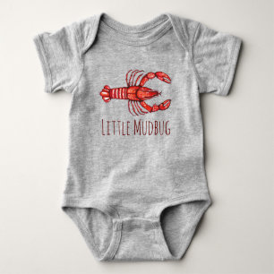 Little Mudbug Cajun Crawfish Baby Bodysuit
