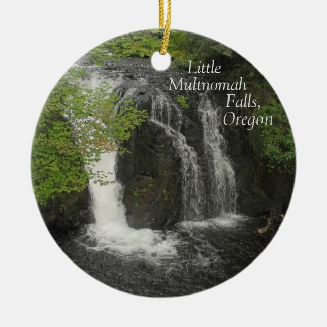 Little Multnomah Falls Ceramic Ornament (Front)