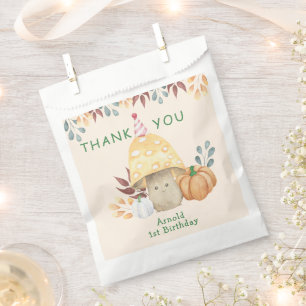 Little Mushroom first Birthday THANK YOU Favour Bag