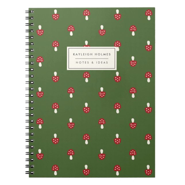 Little Mushrooms (Green) Notebook (Front)