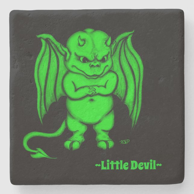 Little nasty Devil Stone Coaster (Front)
