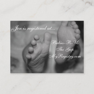 Little Newborn Feet Baby Registry Cards