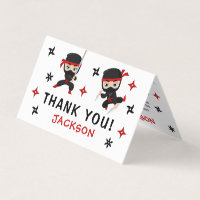 Little Ninja Warrior Birthday Boy Thank You Cards