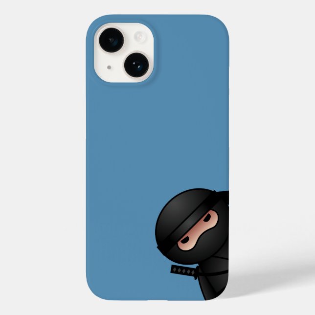 Little Ninja Warrior on Blue Case-Mate iPhone Case (Back)
