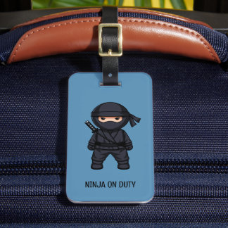 Little Ninja Warrior on Blue Luggage Tag
