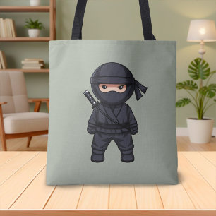 Little Ninja Warrior on Sage Green Tote Bag