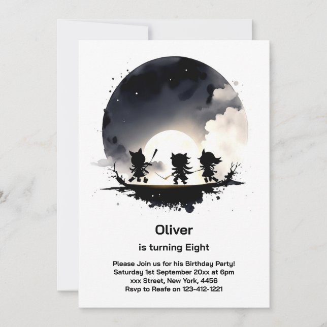 Little Ninjas Birthday Invitation (Front)