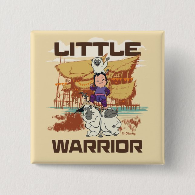 Little Noi & Ongi - Little Warrior 2 Inch Square Button (Front)