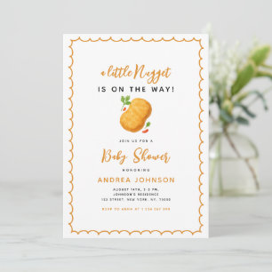 Little Nugget Food Theme Funny Baby Shower Invitation
