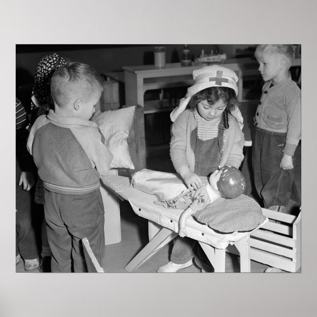 Little Nurse, 1943. Vintage Photo Poster (Front)