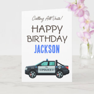 Little Officer Police Birthday   Personalized  Card