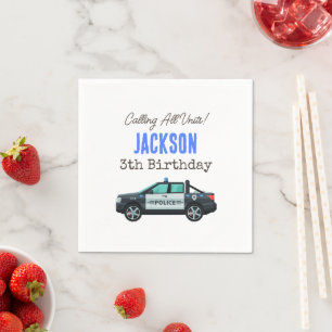 Little Officer Police Birthday Personalized Napkin