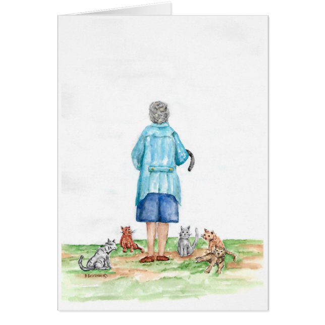 Little Old Lady and Cats (Front)