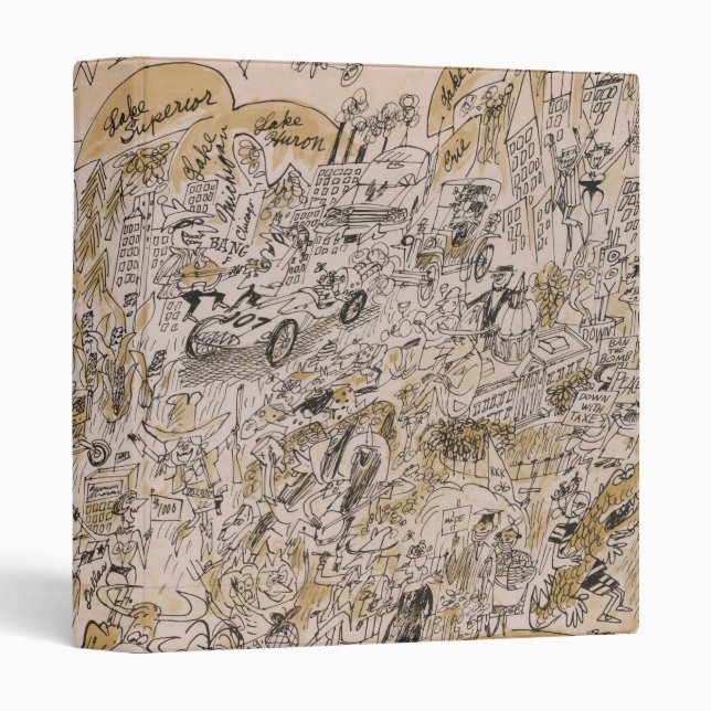 Little Old Lady's U.S.A. Map (Cartoon) Binder (Front/Spine)