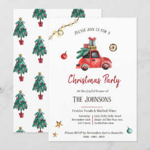 Little Old Red   Festive Christmas Invitation