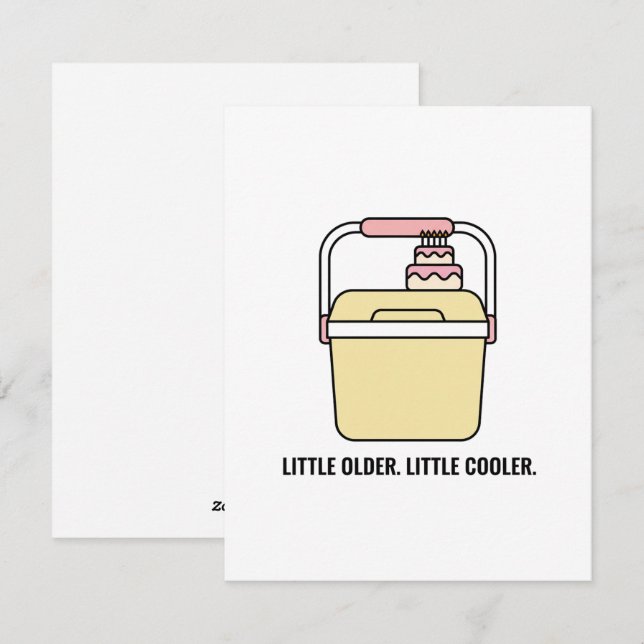 Little Older Little Cooler Vintage Birthday Card (Front/Back)