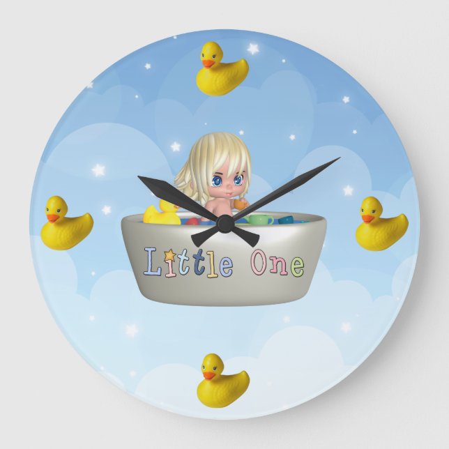 Little One#2  Bath Wall Clock (Front)