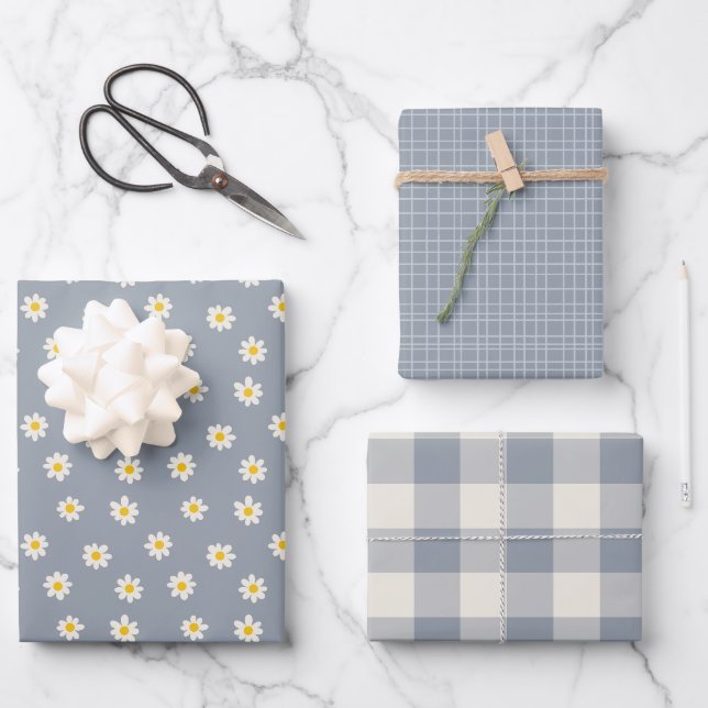Little One Collection - dusty steel grey  Wrapping Paper Sheet (Front)