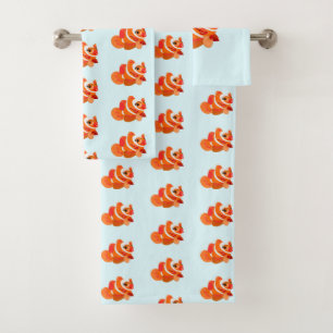 Little Orange Fish Bath Towels - Your Colour / Tex