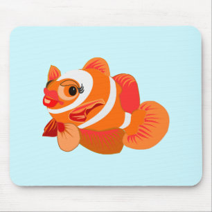 Little Orange Fish Mouse Pad