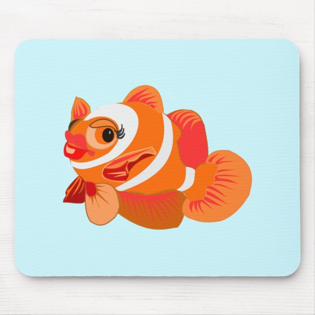 Little Orange Fish Mouse Pad (Front)