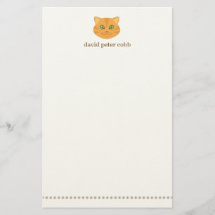 Little Orange Tabby Cat Personalized Stationery