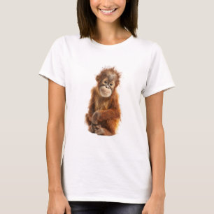 Little Orangutan Baby Red Hair Great Ape Women T-Shirt