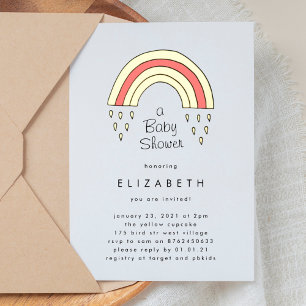 Little Over The Rainbow Baby Shower Gold Pressed