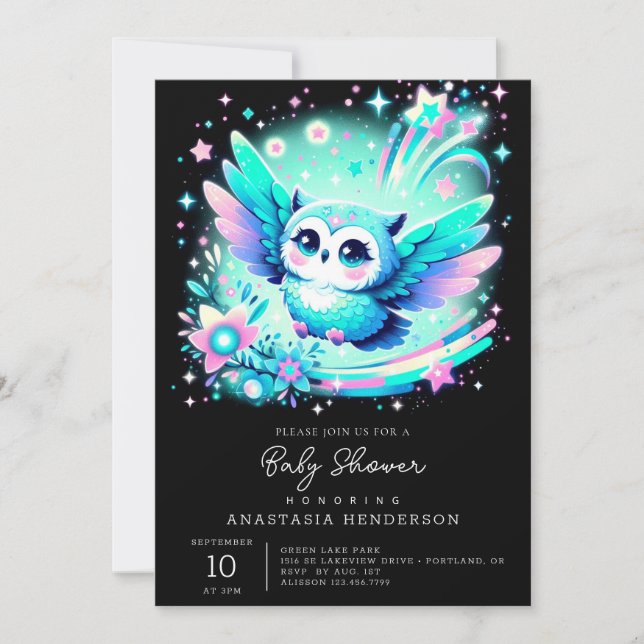 Little Owl Baby Shower Invitation (Front)