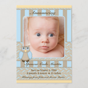 Little Owl Birth Announcement