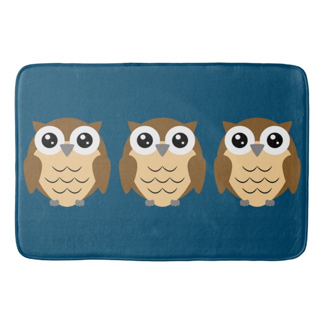 Little Owl Design Bath Mat (Front)