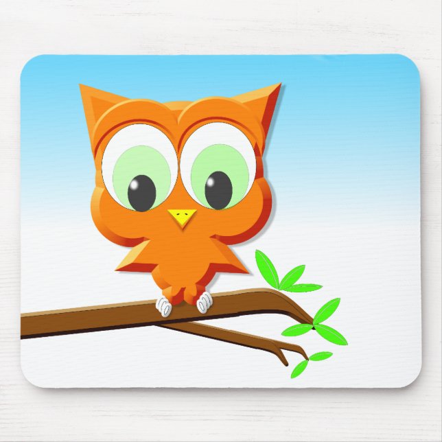 Little Owl on a Branch Mouse Pad (Front)