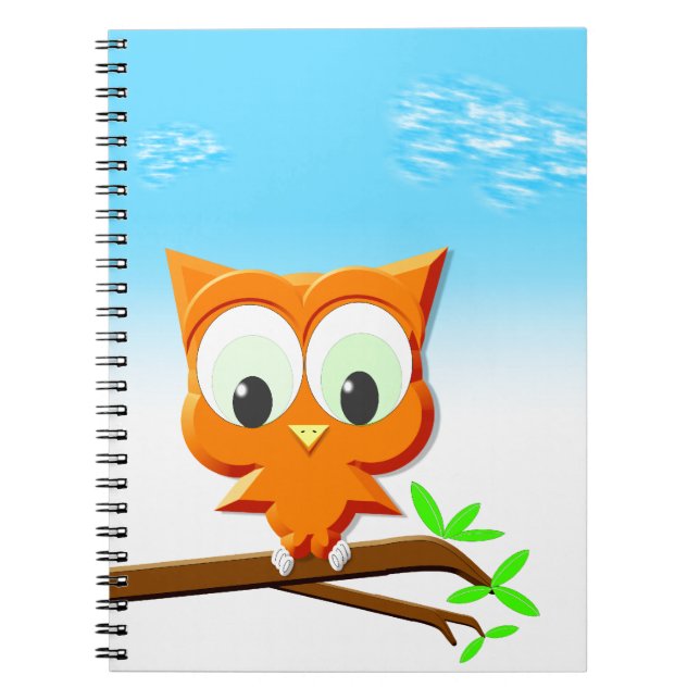 Little Owl on a Branch Notebook (Front)