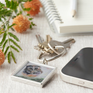 Little Owl - Watercolor Painting Keychain
