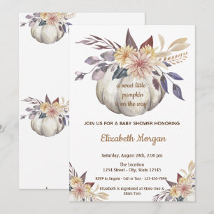 Little Pampkin, Flowers Baby Shower Invitation