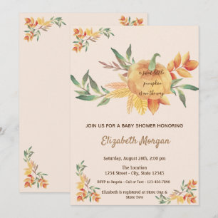 Little Pampkin, Leaves Baby Shower Invitation