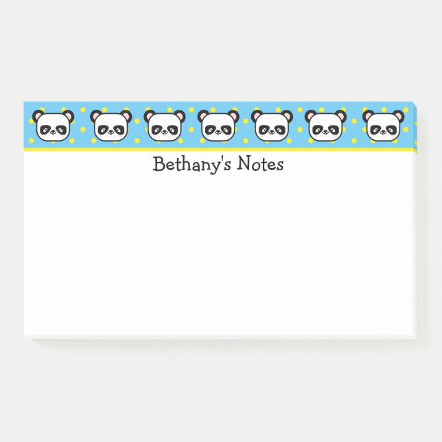 Little Panda Bears Personalized Post-it Notes (Front)