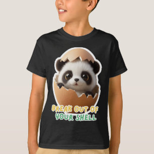 Little Panda@break Out Of Your Shell Sticker T-Shirt
