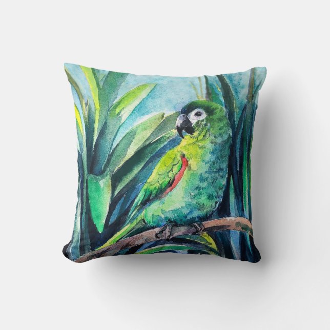 Little parrot throw pillow (Front)