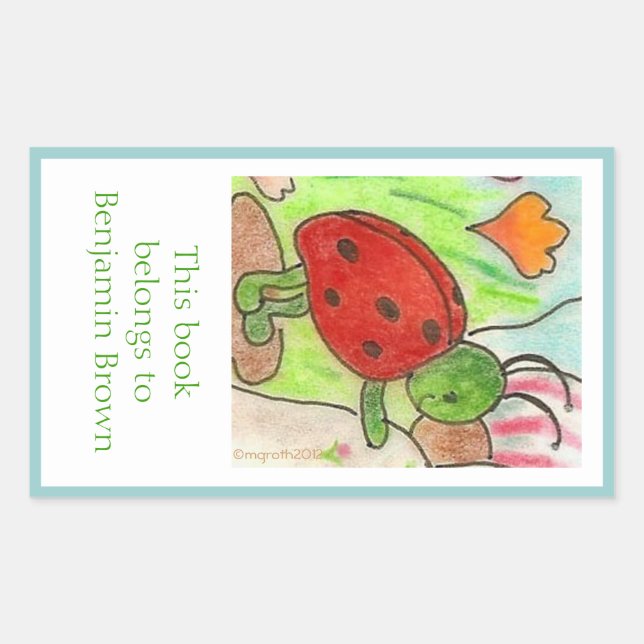 Little party bug bookplate sticker (Front)