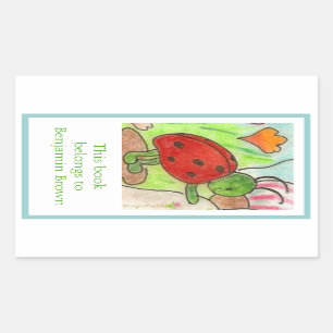Little party bug bookplate sticker