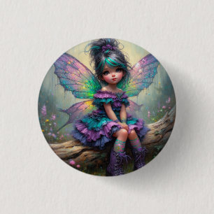 Little pastel themed fairy 1 inch round button