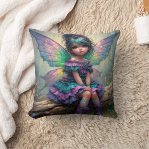 Little pastel themed fairy throw pillow