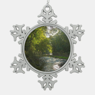 Little Patuxent River from Savage Park Snowflake Pewter Christmas Ornament