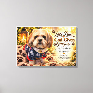 Little Paws God-Given Purpose Christian Dog Canvas Print