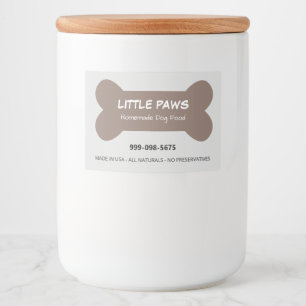 Little Paws Homemade Dog Food Label